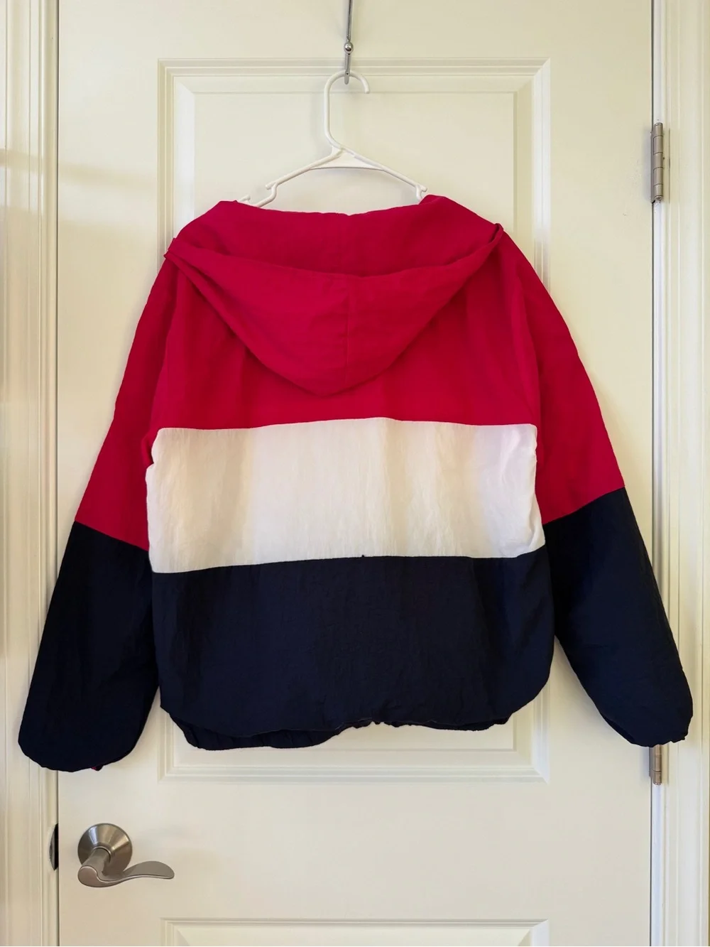Wild Fable Retro/90s Lightweight Colorblock Windbreaker (in pink/white/navy)